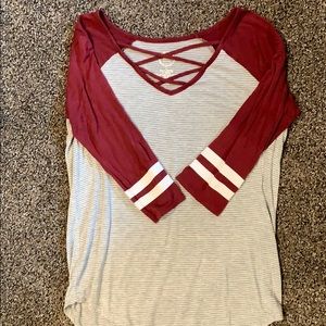 Grey and Burgundy Shirt